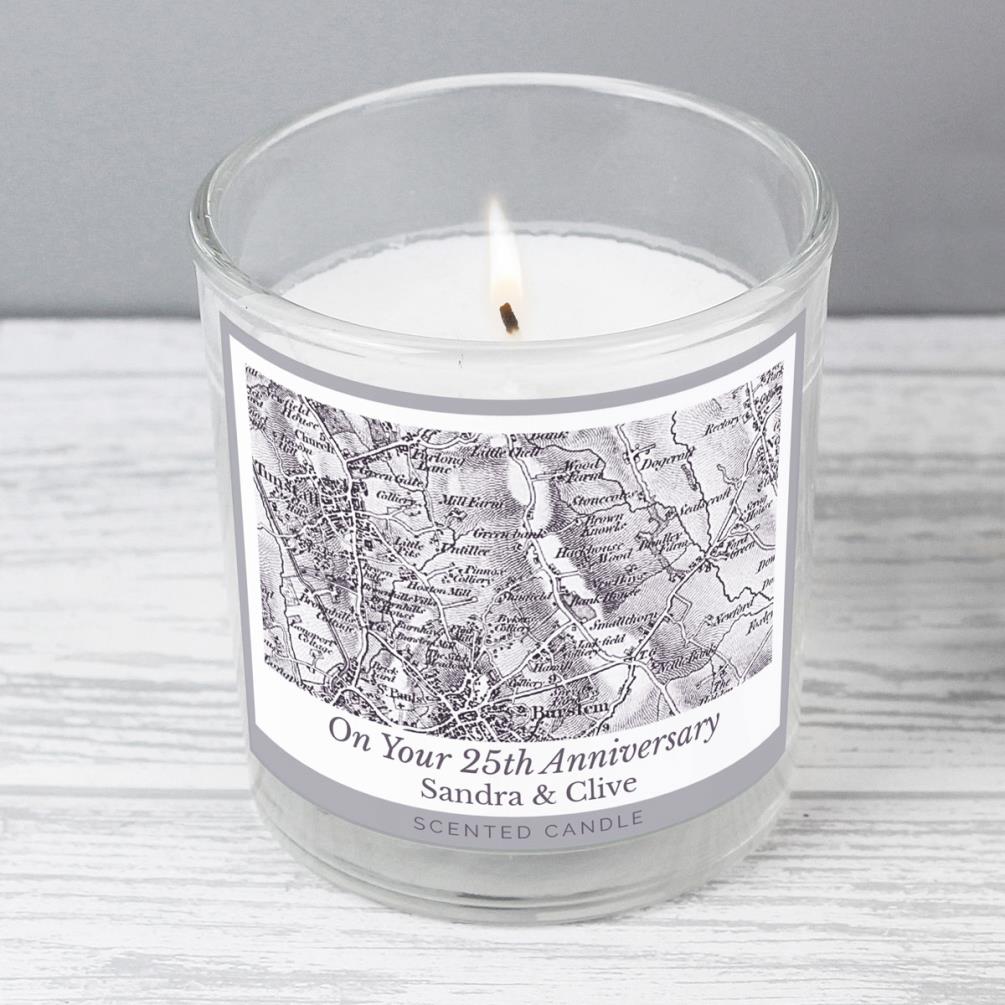 Personalised 1805 - 1874 Old Series Map Compass Jar Candle Extra Image 2